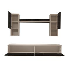 Decoraktiv Eko 5DAB Mdf Std Tv Ünitesi Tv Sehpası Beyaz - Siyah