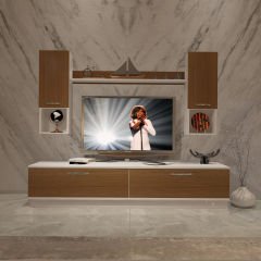 Decoraktiv Eko 5DAB Mdf Std Tv Ünitesi Tv Sehpası Beyaz - Ceviz