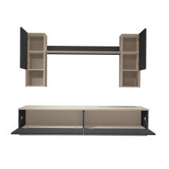 Decoraktiv Eko 5DAB Mdf Std Tv Ünitesi Tv Sehpası Beyaz - Antrasit