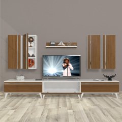 Decoraktiv Eko 8D Mdf Retro Tv Ünitesi Tv Sehpası Beyaz - Ceviz