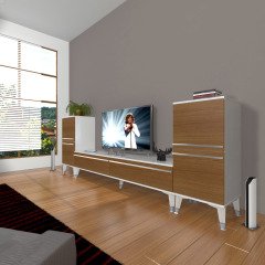 Decoraktiv Eko On2 Mdf Std Silver Tv Ünitesi Tv Sehpası Beyaz - Ceviz