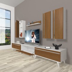 Decoraktiv Eko 8D Mdf Retro Tv Ünitesi Tv Sehpası Beyaz - Ceviz