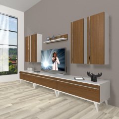 Decoraktiv Eko 8D Mdf Retro Tv Ünitesi Tv Sehpası Beyaz - Ceviz