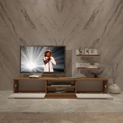 Decoraktiv Eko 4B Slm Dvd Tv Ünitesi Tv Sehpası Ceviz - Beyaz