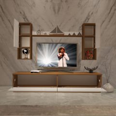 Decoraktiv Eko 5DAB Mdf Std Tv Ünitesi Tv Sehpası Ceviz - Beyaz