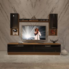 Decoraktiv Eko 5DAB Mdf Std Tv Ünitesi Tv Sehpası Ceviz - Siyah