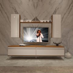 Decoraktiv Eko 7 Mdf Std Silver Tv Ünitesi Tv Sehpası Ceviz - Beyaz