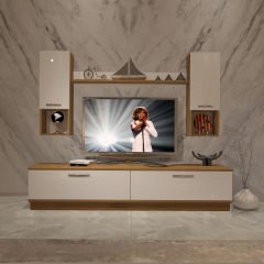 Decoraktiv Eko 5DAB Mdf Std Tv Ünitesi Tv Sehpası Pera - Beyaz