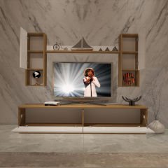 Decoraktiv Eko 5DAB Mdf Std Tv Ünitesi Tv Sehpası Pera - Beyaz
