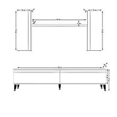 Decoraktiv Eko 7 Mdf Std Silver Tv Ünitesi Tv Sehpası Ceviz - Siyah