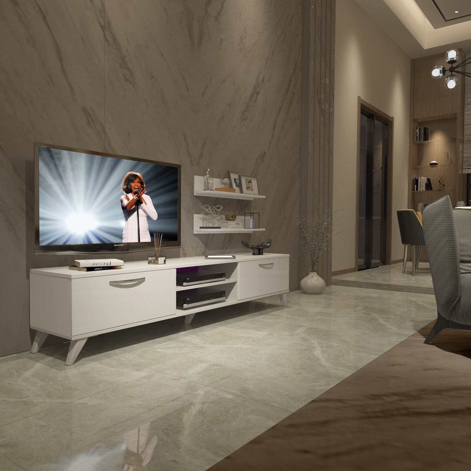 Decoraktiv Eko 4 Slm Dvd Retro Tv Ünitesi Tv Sehpası