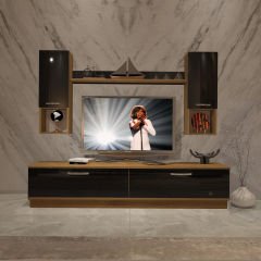 Decoraktiv Eko 5DAB Mdf Std Tv Ünitesi Tv Sehpası Pera - Siyah