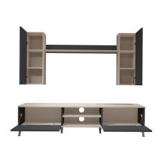 Decoraktiv Eko 7 Mdf Dvd Silver Tv Ünitesi Tv Sehpası Beyaz - Antrasit