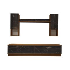 Decoraktiv Eko 5DAB Mdf Std Tv Ünitesi Tv Sehpası Ceviz - Siyah Mermer
