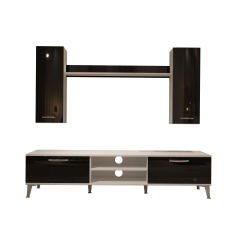 Decoraktiv Eko 7 Mdf Dvd Silver Tv Ünitesi Tv Sehpası Beyaz - Siyah