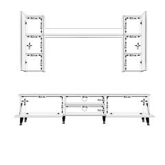Decoraktiv Eko 7 Mdf Dvd Silver Tv Ünitesi Tv Sehpası Beyaz - Siyah