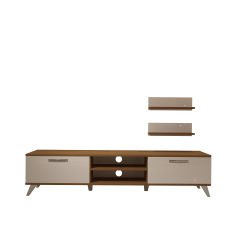 Decoraktiv Eko 4 Slm Dvd Retro Tv Ünitesi Tv Sehpası Ceviz - Beyaz