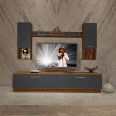 Decoraktiv Eko 5DAB Mdf Std Tv Ünitesi Tv Sehpası Ceviz - Antrasit