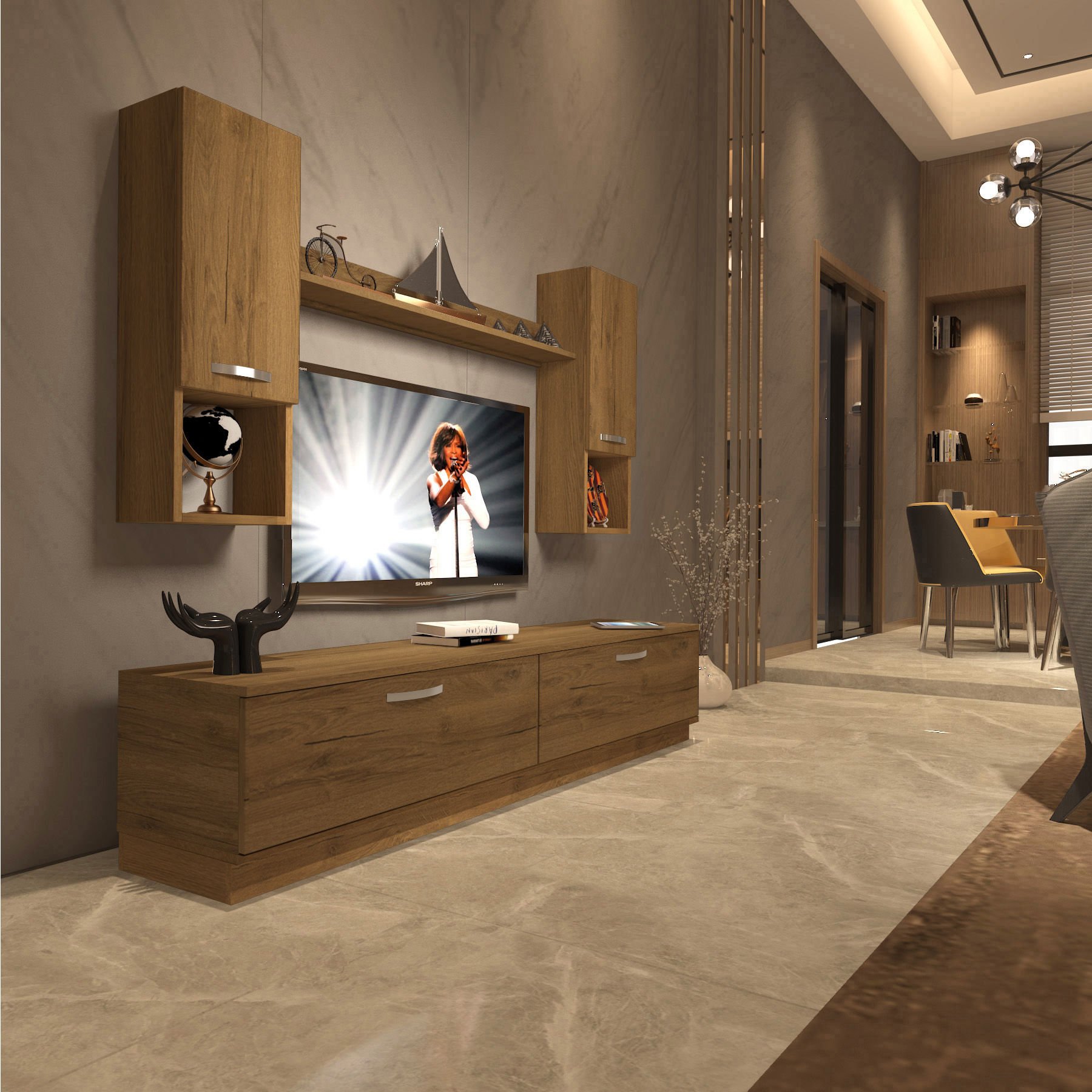 Decoraktiv Eko 5DAB Mdf Std Tv Ünitesi Tv Sehpası Pera