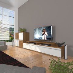 Decoraktiv Ekoflex On Mdf Tv Ünitesi Tv Sehpası Ceviz - Beyaz
