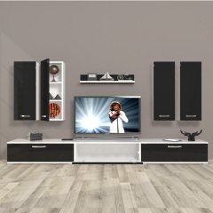 Decoraktiv Eko 8D Slm Tv Ünitesi Tv Sehpası Beyaz - Siyah