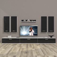 Decoraktiv Eko 8D Slm Tv Ünitesi Tv Sehpası Beyaz - Siyah