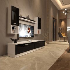 Decoraktiv Eko 5DAB Slm Std Tv Ünitesi Tv Sehpası Beyaz - Siyah