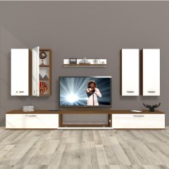 Decoraktiv Eko 8D Slm Tv Ünitesi Tv Sehpası Ceviz - Beyaz