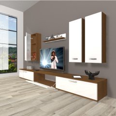 Decoraktiv Eko 8D Slm Tv Ünitesi Tv Sehpası Ceviz - Beyaz
