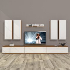 Decoraktiv Eko 8D Slm Tv Ünitesi Tv Sehpası Ceviz - Beyaz