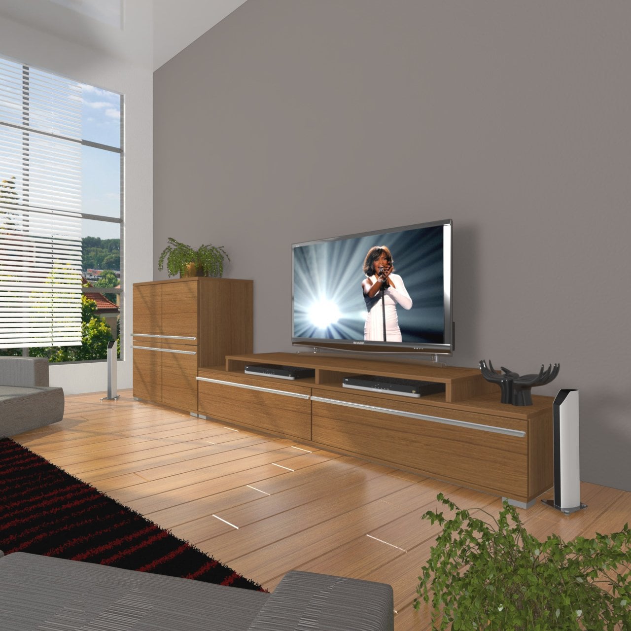 Decoraktiv Ekoflex On Mdf Tv Ünitesi Tv Sehpası Ceviz
