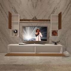 Decoraktiv Eko 5DAB Slm Std Tv Ünitesi Tv Sehpası Beyaz - Ceviz
