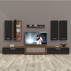 Decoraktiv Eko 8D Slm Tv Ünitesi Tv Sehpası Ceviz - Siyah