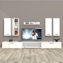 Decoraktiv Eko 8D Slm Tv Ünitesi Tv Sehpası Parlak Beyaz