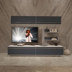 Decoraktiv Eko 5 Mdf Std Tv Ünitesi Tv Sehpası Beyaz - Antrasit