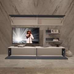 Decoraktiv Eko 5 Mdf Std Tv Ünitesi Tv Sehpası Beyaz - Antrasit