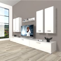 Decoraktiv Eko 8D Slm Tv Ünitesi Tv Sehpası Parlak Beyaz