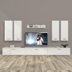 Decoraktiv Eko 8D Slm Tv Ünitesi Tv Sehpası Parlak Beyaz