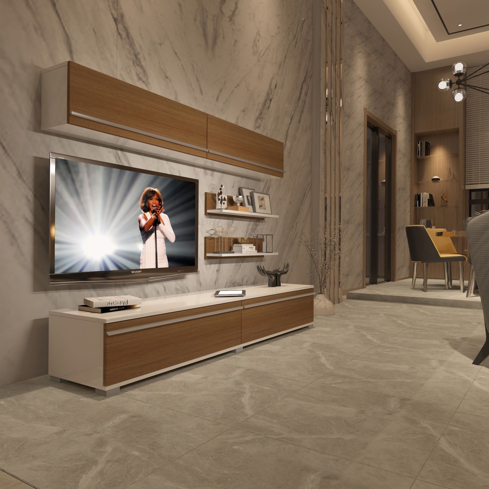 Decoraktiv Eko 5 Mdf Std Tv Ünitesi Tv Sehpası Beyaz - Ceviz