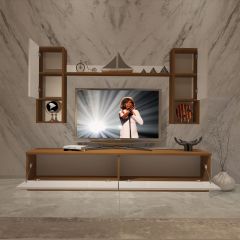 Decoraktiv Eko 5DAB Slm Std Tv Ünitesi Tv Sehpası Ceviz - Beyaz