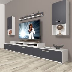 Decoraktiv Ekoflex 270da Mdf Tv Ünitesi Tv Sehpası Beyaz - Antrasit