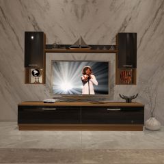 Decoraktiv Eko 5DAB Slm Std Tv Ünitesi Tv Sehpası Ceviz - Siyah