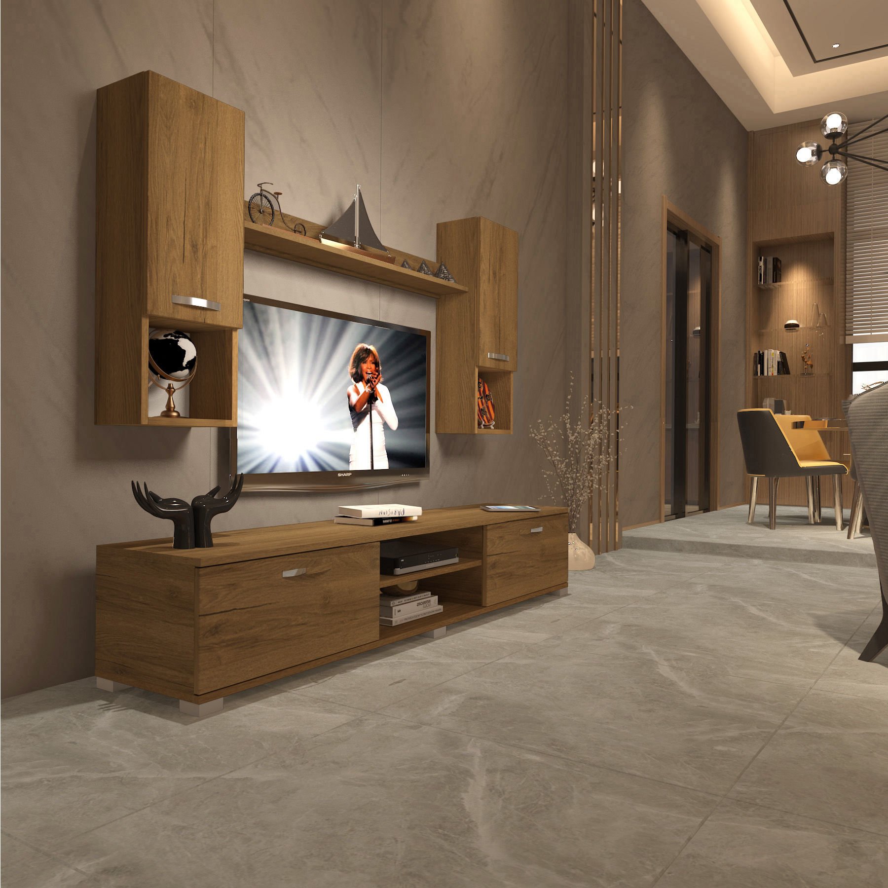 Decoraktiv Eko 5DA Mdf Dvd Tv Ünitesi Tv Sehpası Pera