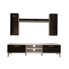 Decoraktiv Eko 7 Slm Dvd Silver Tv Ünitesi Tv Sehpası Beyaz - Siyah