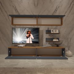 Decoraktiv Eko 5 Mdf Std Tv Ünitesi Tv Sehpası Ceviz - Antrasit
