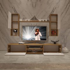 Decoraktiv Eko 5DA Mdf Dvd Tv Ünitesi Tv Sehpası Pera - Beyaz