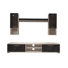 Decoraktiv Eko 5DA Mdf Dvd Tv Ünitesi Tv Sehpası Beyaz - Siyah Mermer