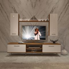 Decoraktiv Eko 7 Slm Dvd Silver Tv Ünitesi Tv Sehpası Ceviz - Beyaz
