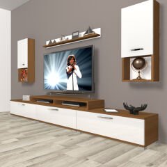 Decoraktiv Ekoflex 270da Mdf Tv Ünitesi Tv Sehpası Ceviz - Beyaz