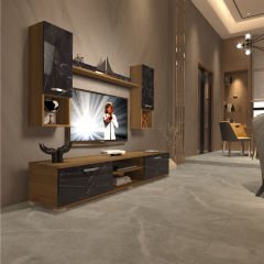 Decoraktiv Eko 5DA Mdf Dvd Tv Ünitesi Tv Sehpası Pera - Siyah Mermer